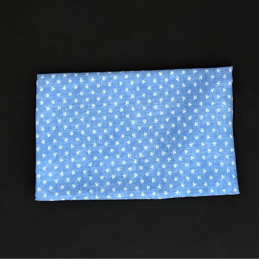 Vintage Fabric Blue Floral Cotton 43” x 84” Crafting Sewing